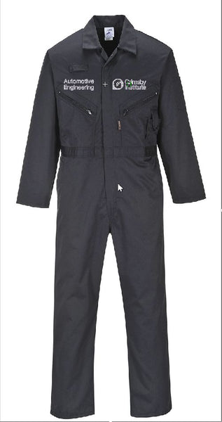Embroidered Zip Coverall